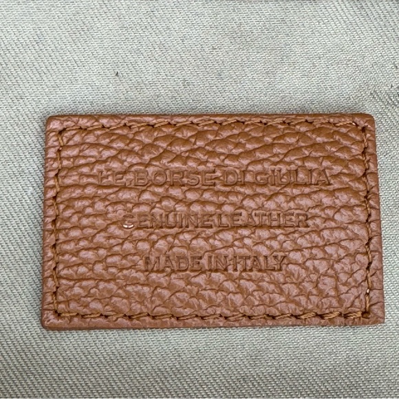 LE BORSE DI GIULIA 🇮🇹 Genuine Leather Made in Italy Large Tote Bag in Camel - Picture 11 of 14